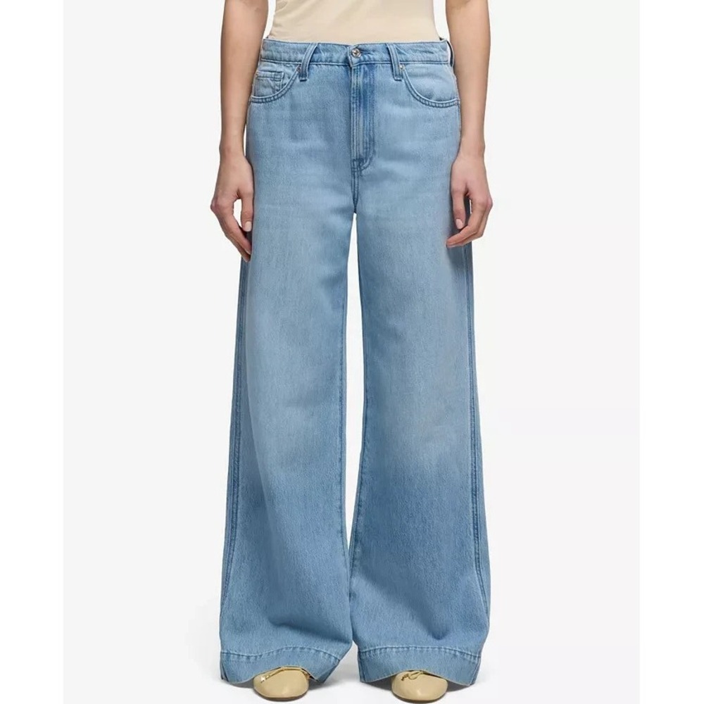 7 For All Mankind Modern Dojo Tailorless Flare Wide Leg Jeans in Buford Women 34